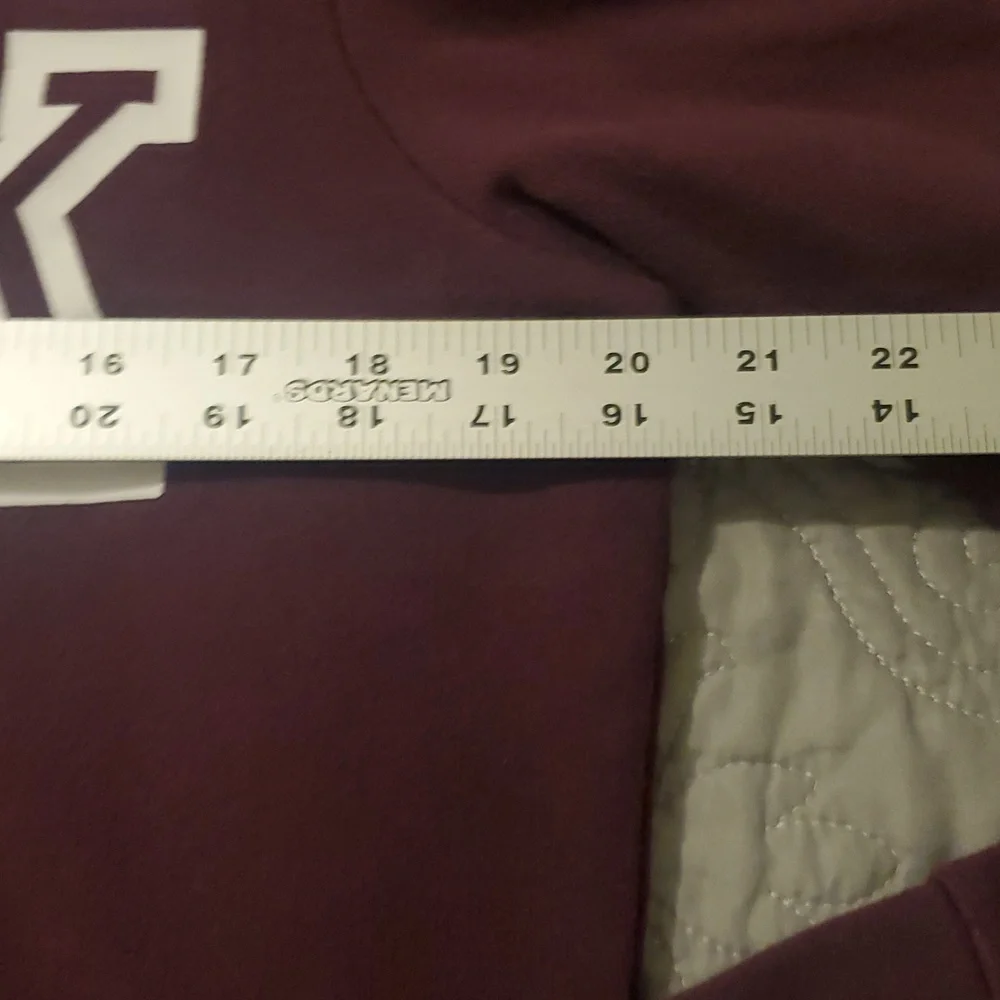 Victoria's Secret PINK Hoodie in Deep Maroon with White Accents Size LARGE - Picture 5 of 7